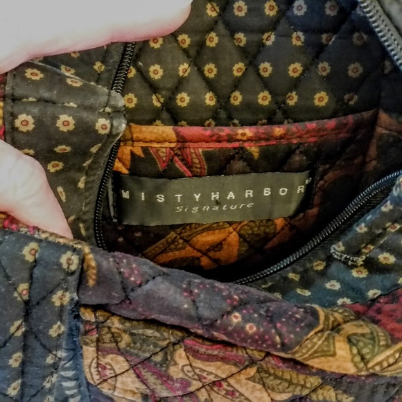 Misty Harbor Signature Brown Paisley Quilted Tote Bag - Picture 7 of 8